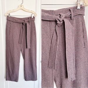 Wilfred • Aritzia Tie-Front Pant wool belted Eliot Plaid houndstooth tweed
